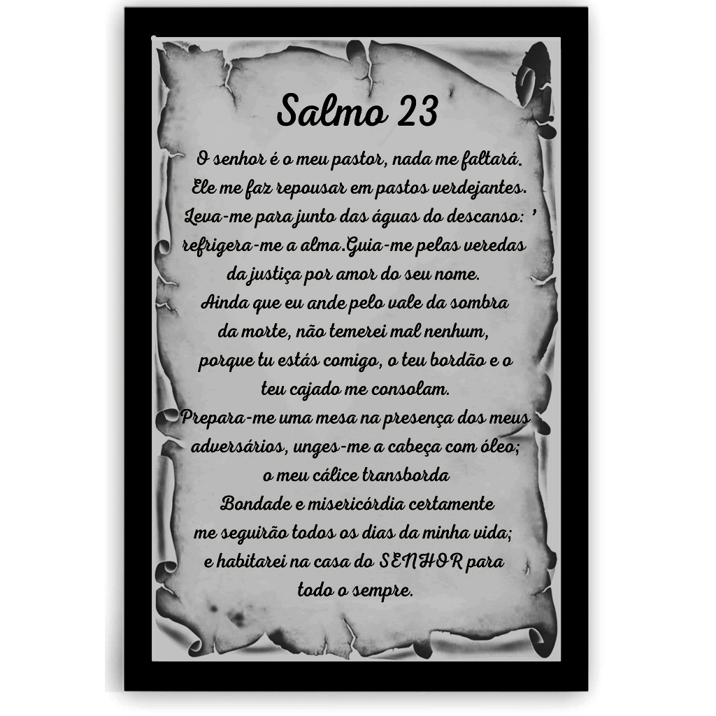 Quadro Salmo 23 Laminado Com Moldura A3 42x30cm. | Shopee Brasil