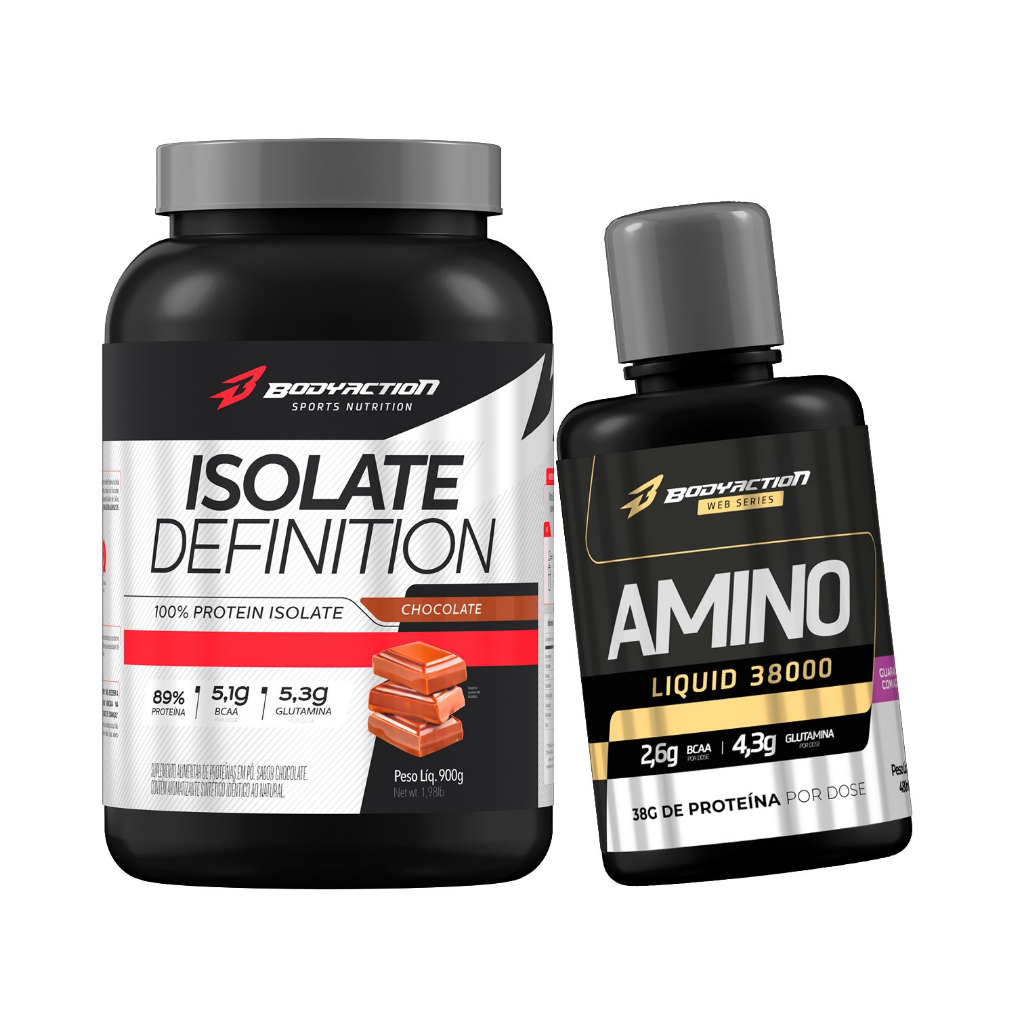 Whey Isolado Isolate Definition + Amino Liquido Guaraná Açaí Body Action