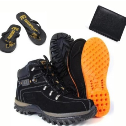 Kit Bota Coturno Masculino Cat Cinto +Chinelo
