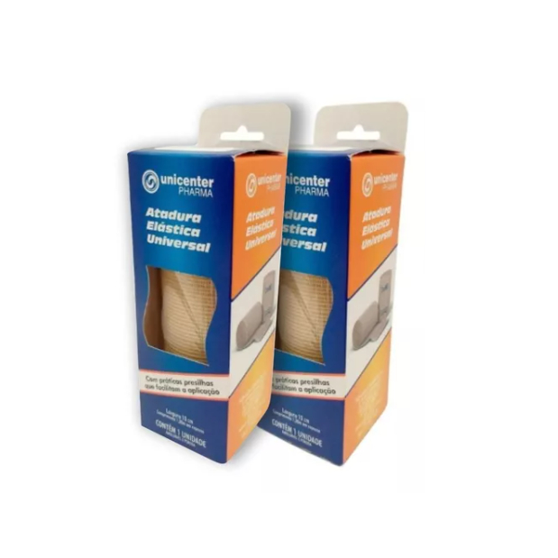 Kit 02 Ataduras Elásticas Média Compressão 10cm X 1m Bege