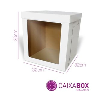 Caixa Bolo Alto 32x32x30cm - P/ Cake Board De Até 32cm - 5 U