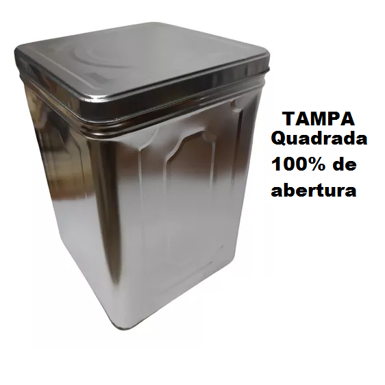 Lata vazia banha carne melado 18 litros tampa pratica abertura total multiuso