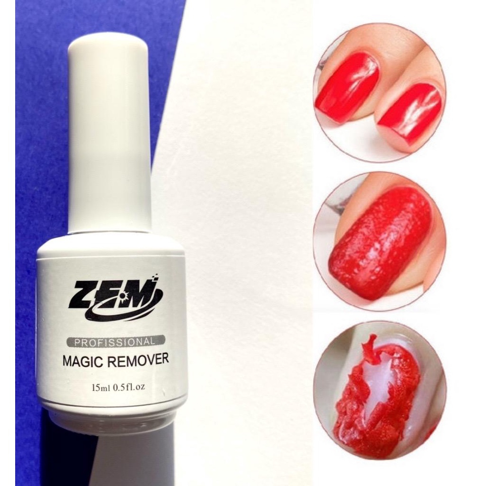 Magic Remover ZEM Removedor de Esmaltes Em gel 15ml | Shopee Brasil