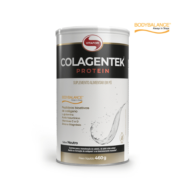 Whey + Colageno Vitafor Colagentek Protein 450gr Morango Whey Protein Colageno Verisol