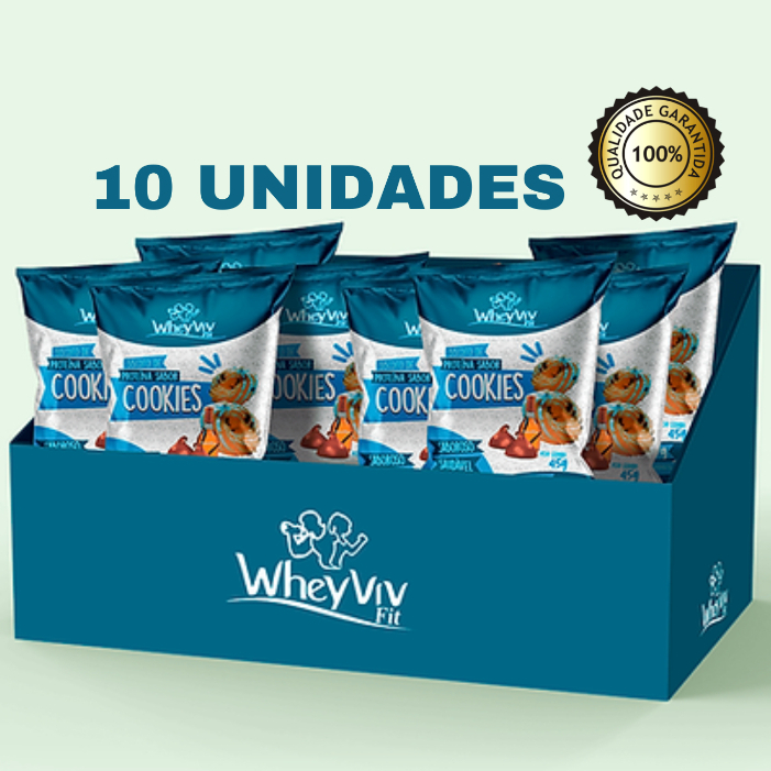 KIT 10 UNIDADES Fit Wheyviv com Whey Protein SABOR COOKIES