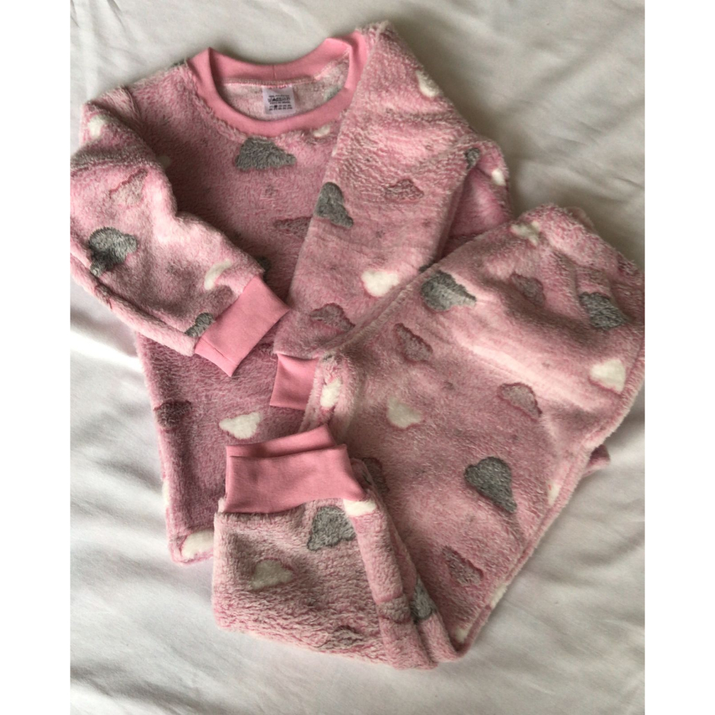 Conjunto de Pijama Infantil Fleece menino/menina | Shopee Brasil