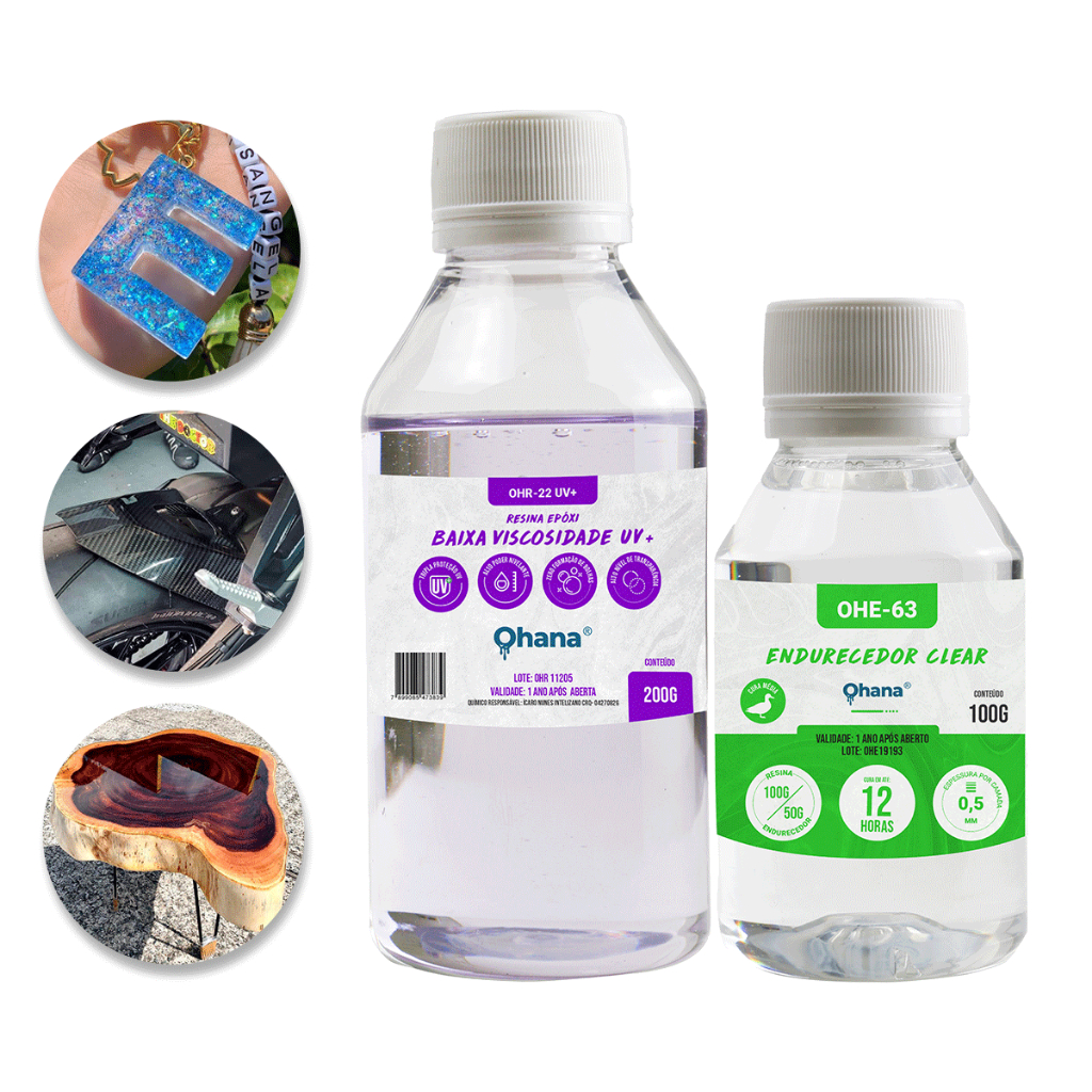 Resina Epoxi Incolor De Baixa Viscosidade Com Proteção Uv, Kit Com 300g