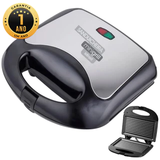 Mini Grill sanduicheira Inox antiaderente - 750W - Mod: INBSW01 - In Brasil