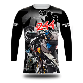 Camiseta Manga Longa Motos Cabo Enrolado 244 Raios