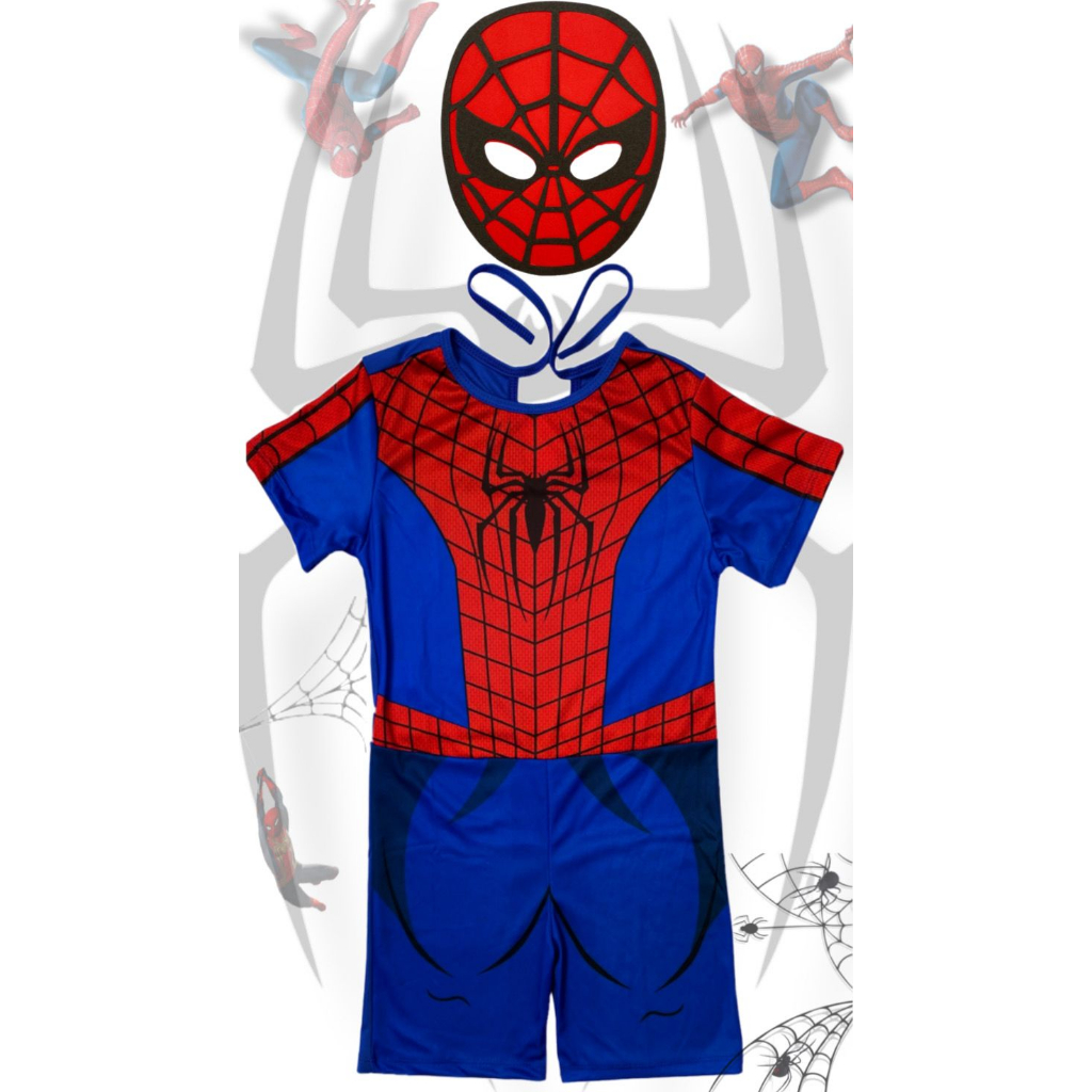 Fantasia Roupa Homem Aranha Infantil Macacão Curto Tamanho de 3 a 12 Anos -  Fantasia Kids