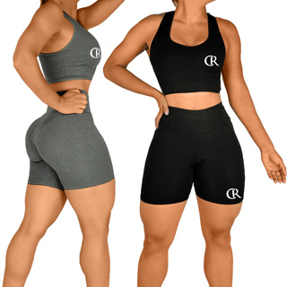Kit 2 Conjuntos Feminino Academia Short e Top PODE ESCOLHER COR