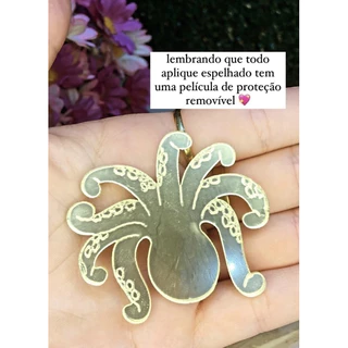 Polvo Marinho 10 unidades - Aplique Acrilico dourado espelhado atacado