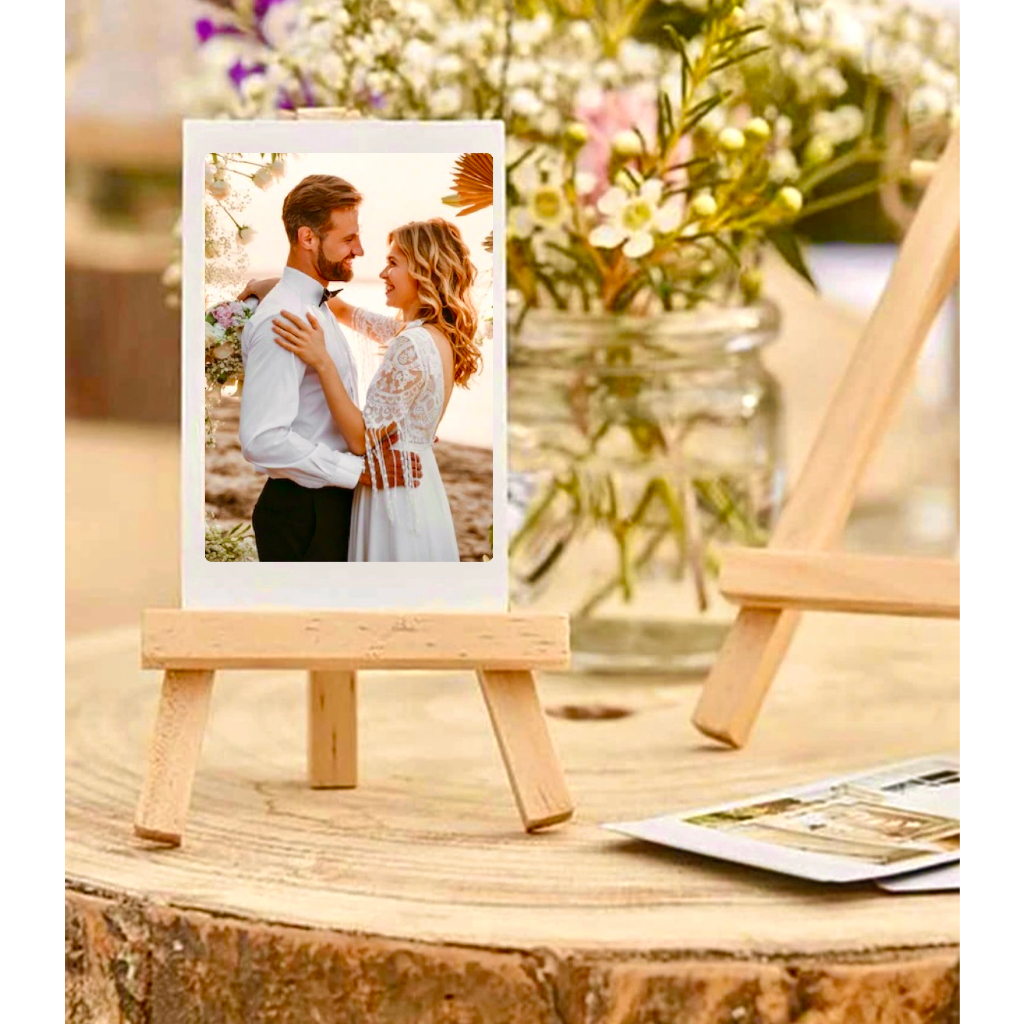 Mini Cavalete Suporte Tripé de Madeira para Mesa/Cartão/Foto/Casamento