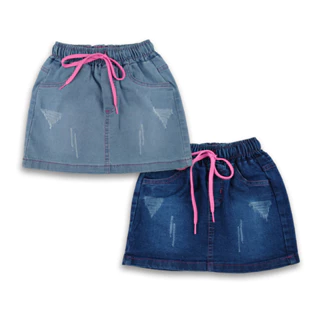 Kit Com 2 Saia Jeans Com Lycra Menina Infantil Tam 01 Ao 08