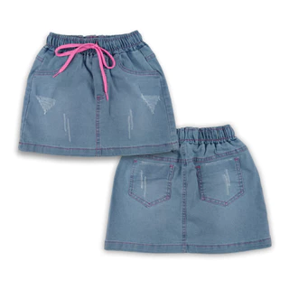 Mini Saia Jeans Com Lycra Menina Infantial