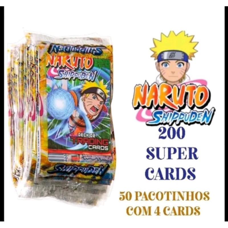 1.000 cards NARUTO = 250 pacotinhos - Coleção UNIVERSO NARUTO, inclui todas  as séries, NARUTO CLÁSSICO, SHIPPUDEN E BORUTO