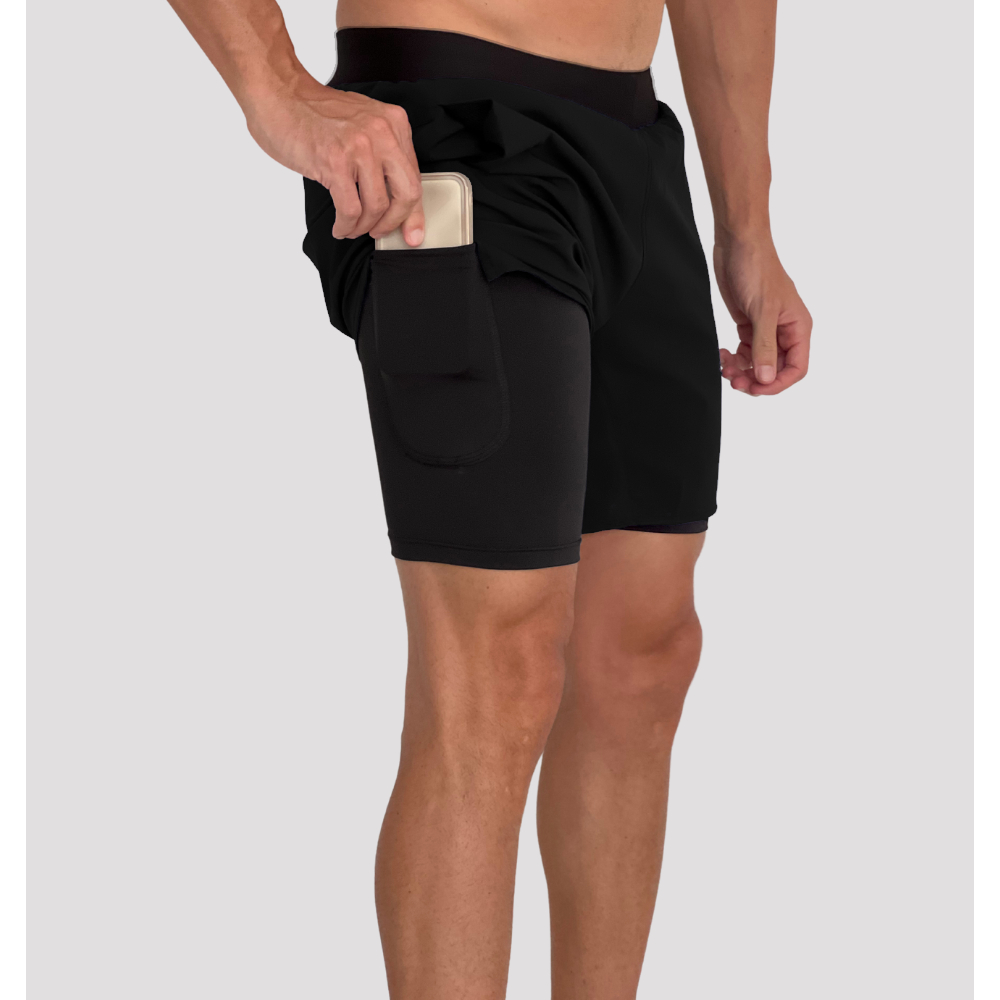 Shorts Academia Com Bolso Celular Corrida 2x1 Lurk