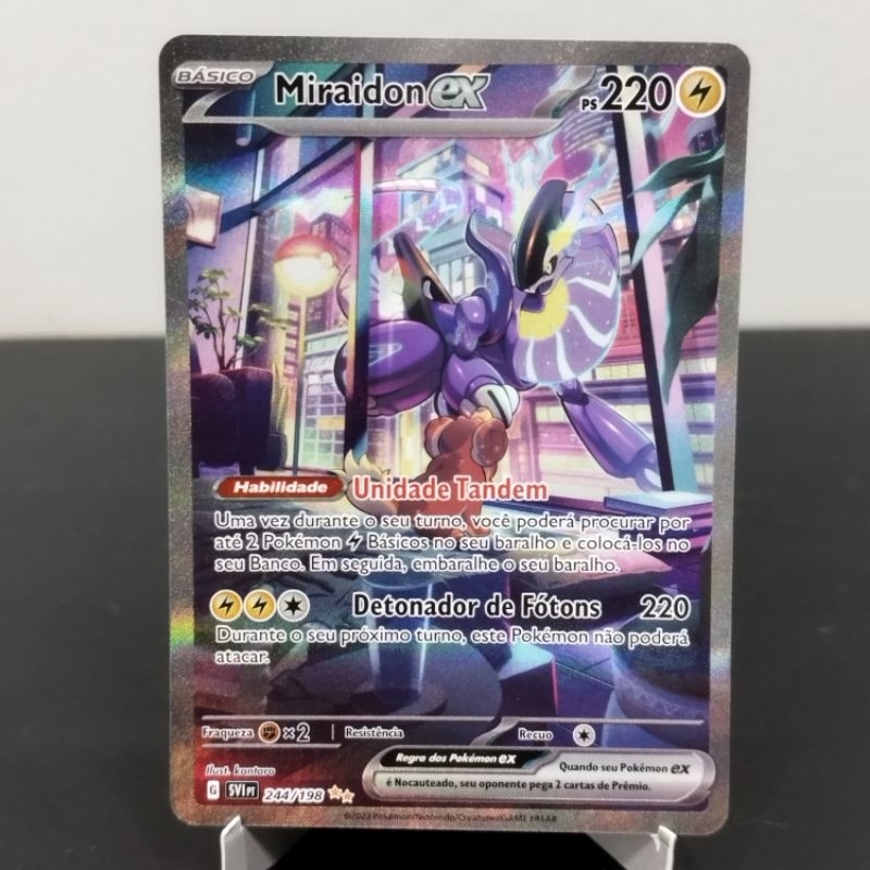 Carta Pokémon , Miraidon Ex Dourado , 253/198 , Carta em Português, Jogo  de Tabuleiro Carta Pokémon Nunca Usado 87632119