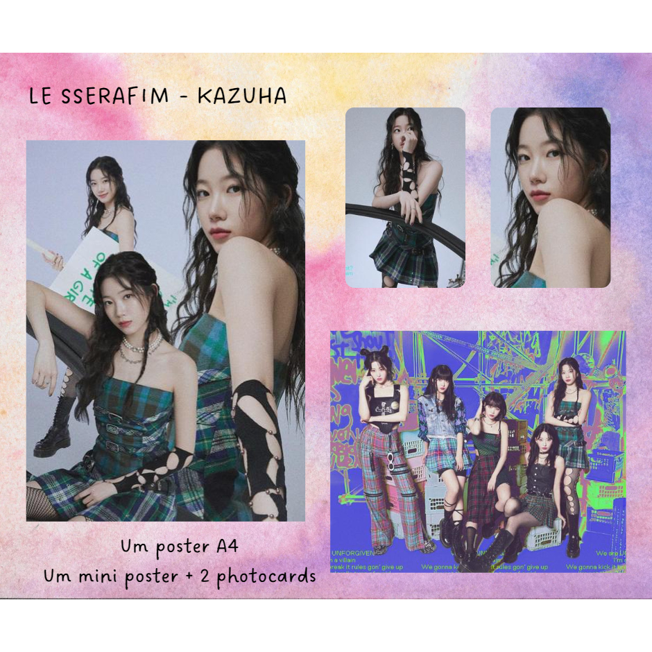 KPOP LE SSERAFIM - Kit FANMADE poster, mini poster e photocards