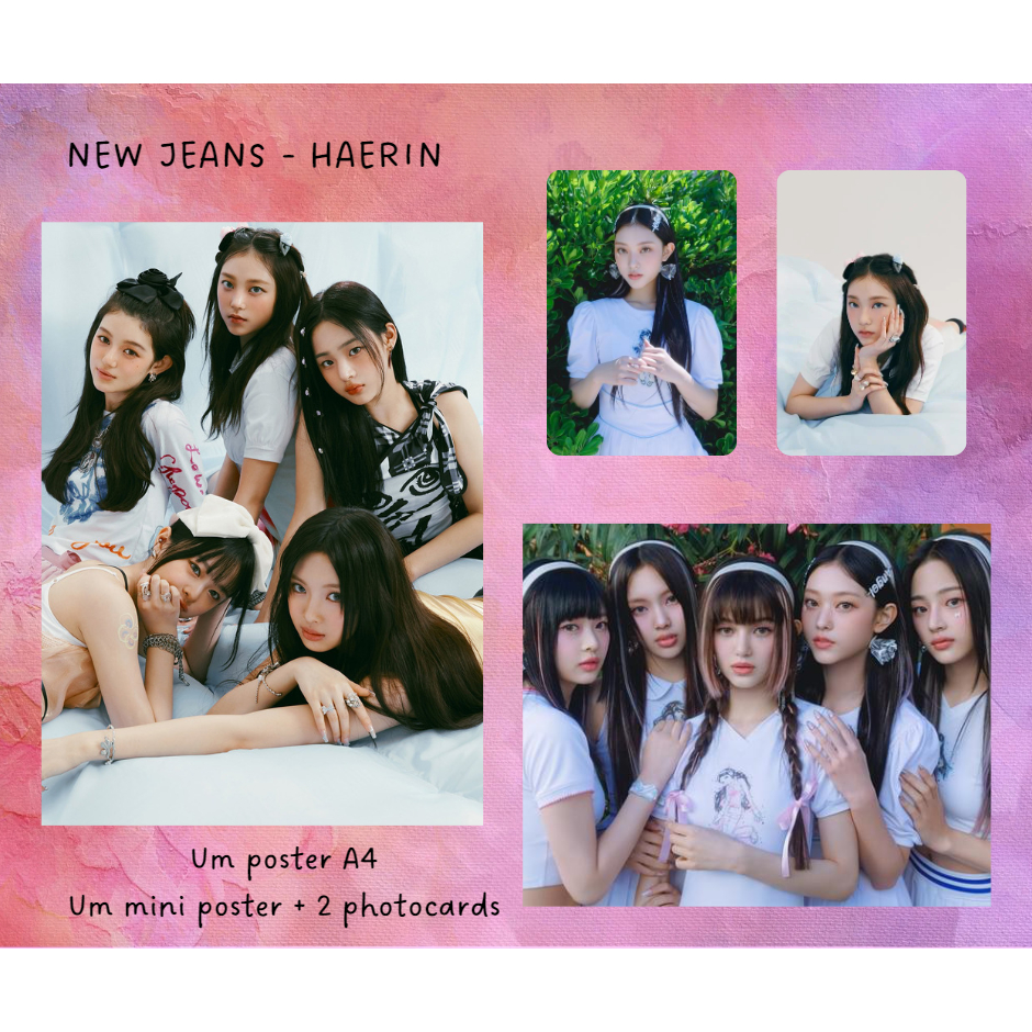 KPOP NEW JEANS - Kit FANMADE poster, mini poster e photocards