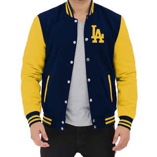 Jaqueta Blusa Baseball Los Angeles Bordado College, Algodão - Várias Cores - Unissex