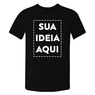 Camiseta Personalizada Preta Com Sua Estampa Logo Arte Frente/verso
