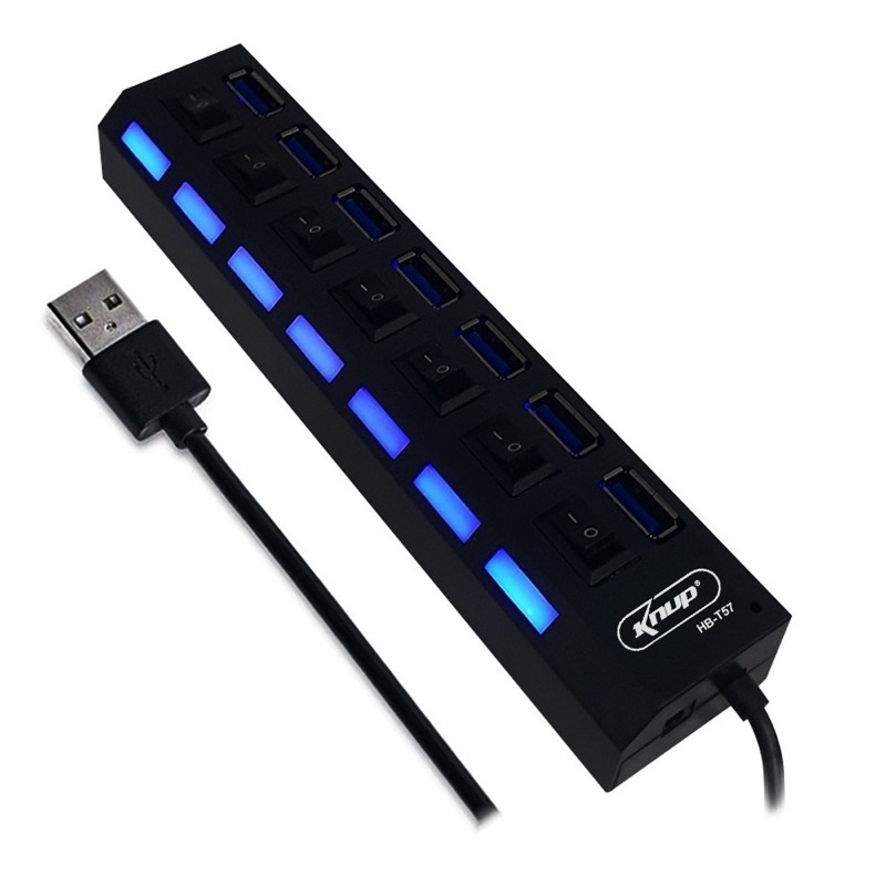 Hub De Usb 7 Portas 2.0 Hd Extensor High Speed Pen Drive Hd E LED ...