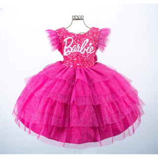 Vestido Barbie Princesa Realeza Festa Luxo E Tiara