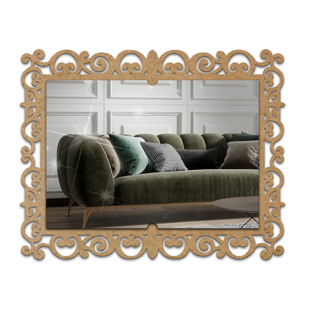 Espelho Veneziano Arabesco Retangular Acrílico Decorativo
