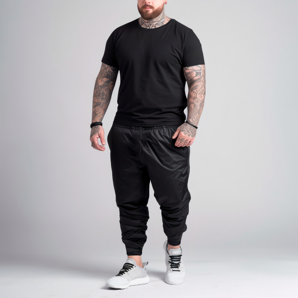 Calça Masculina Preta Plus Size Academia Treino Extra Grande Ate G4