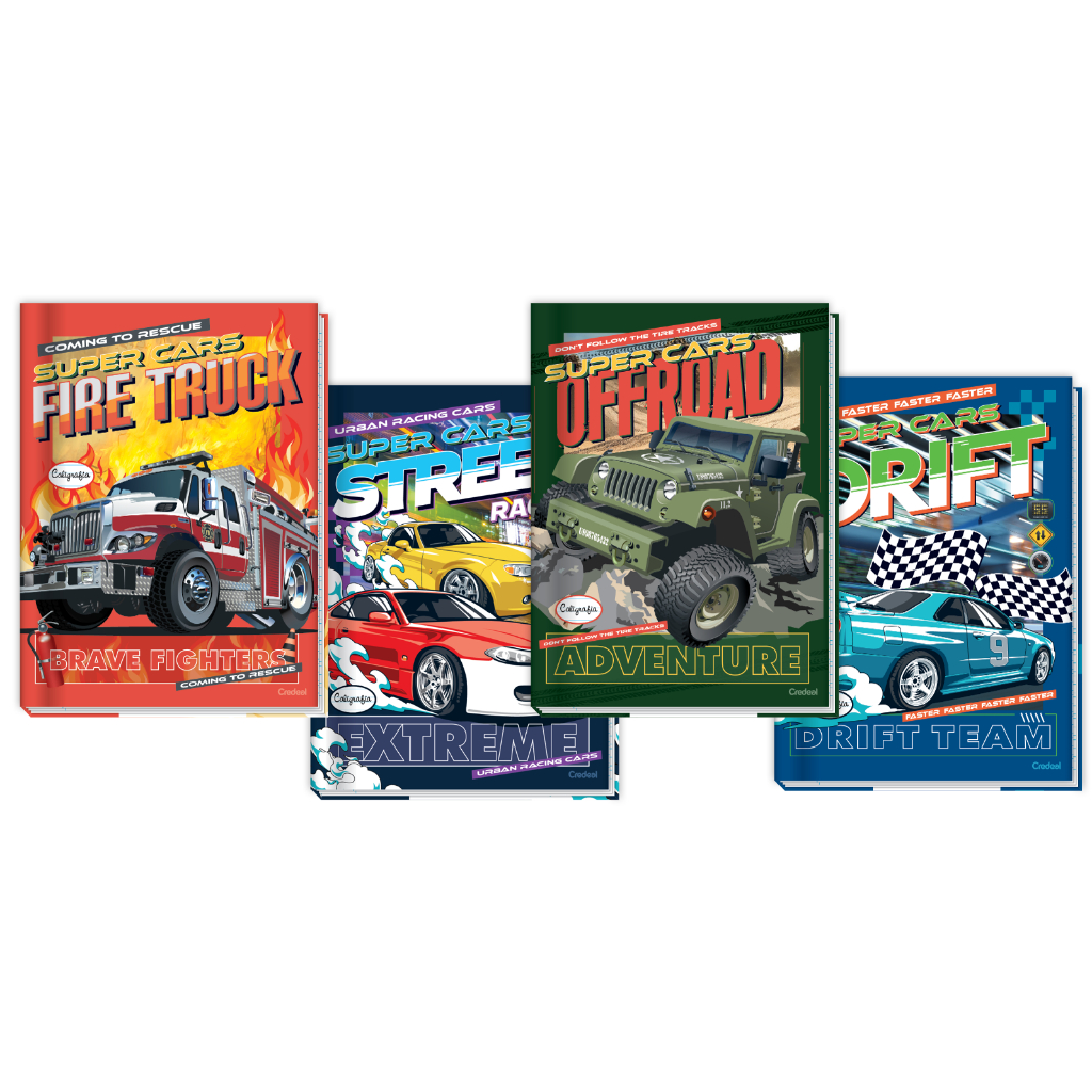 Caderno Brochura Capa Dura Super Cars Credeal | Shopee Brasil