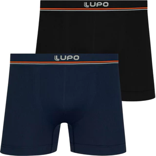 Kit 2 Cuecas Lupo Boxer Original Adulto Masculino Microfibra Sem Costura Cueca Box