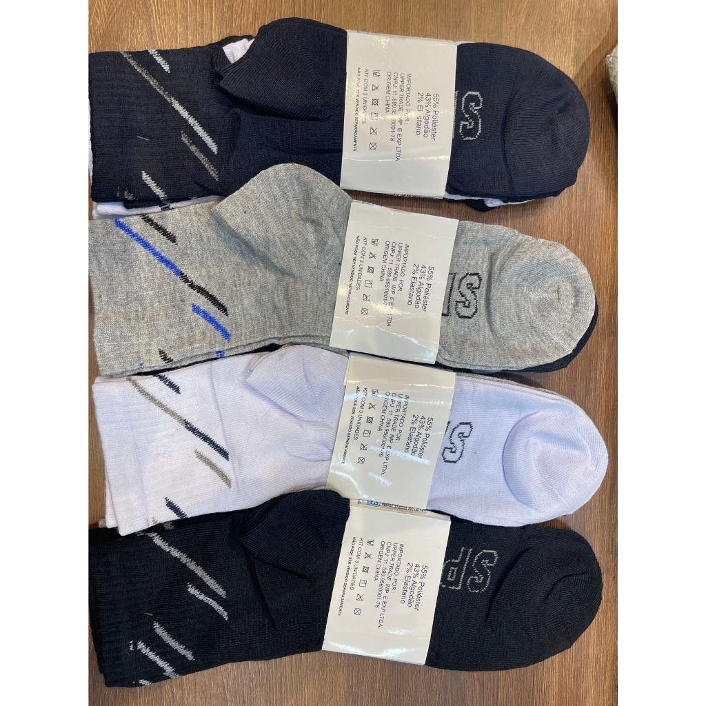 12 Pares Meias Grossas De Algodão Cano Longo Sport atacado-menos preço