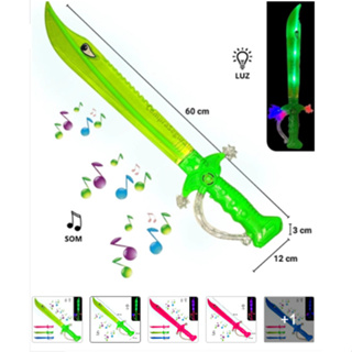 Espada tubarão com luzes e som infantil brinquedo(VERDE)