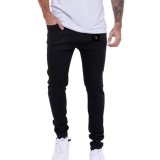 Calça Jeans Masculina Slim Fit Elastano Lycra Premium Preta