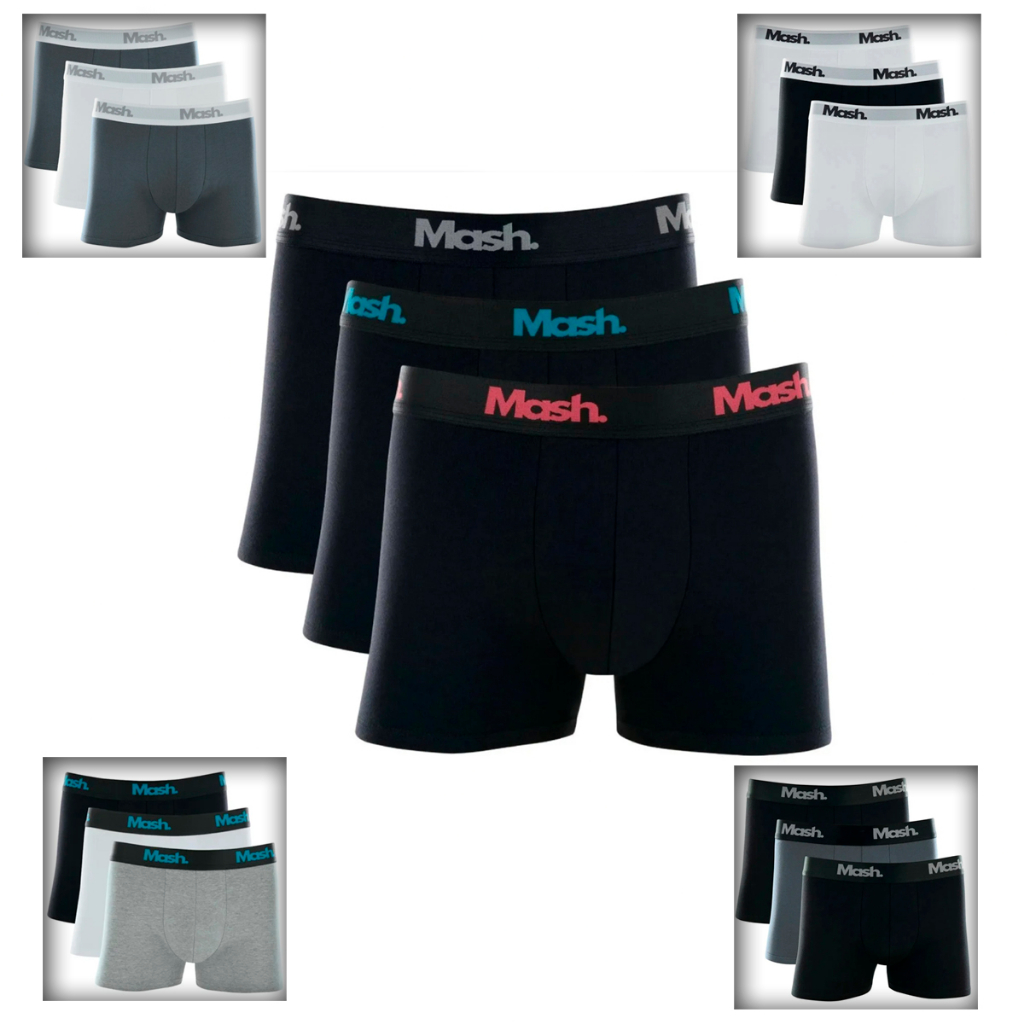 Kit Com 3 Cuecas Boxer Cotton Mash REF.: 110.16