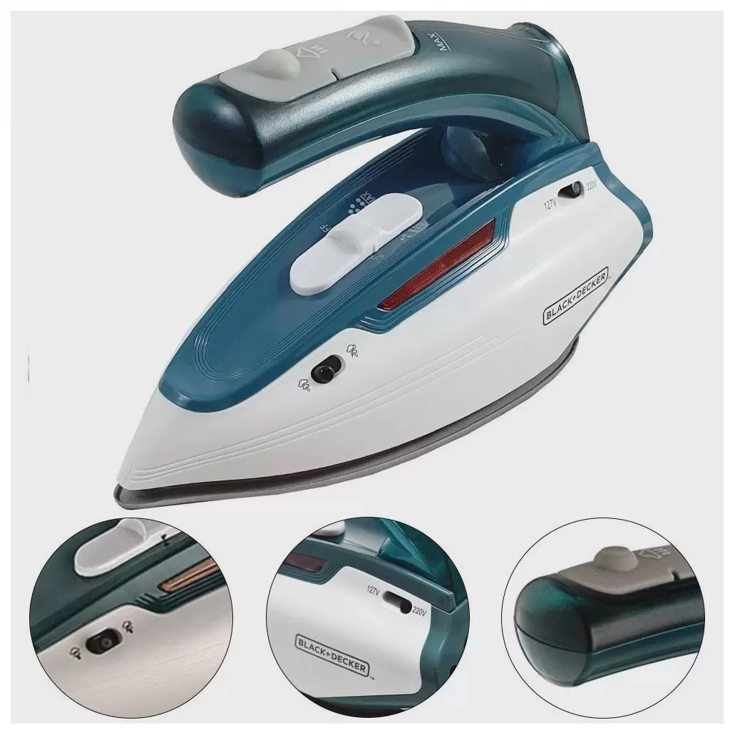 Ferro de Passar Roupas Para Viagem Portatil Bivolt 777BR - Black+Decker ...