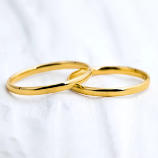 Par de Aliança Casamento Noivado Banhada Ouro 18k Dourada