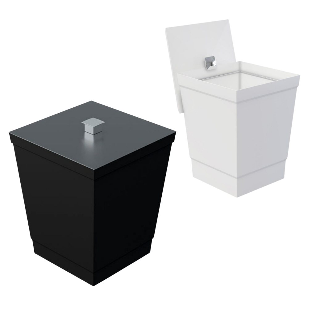 Lixeira Para Banheiro Cozinha Linha Black Premium Cesto Lixo 6,5l
