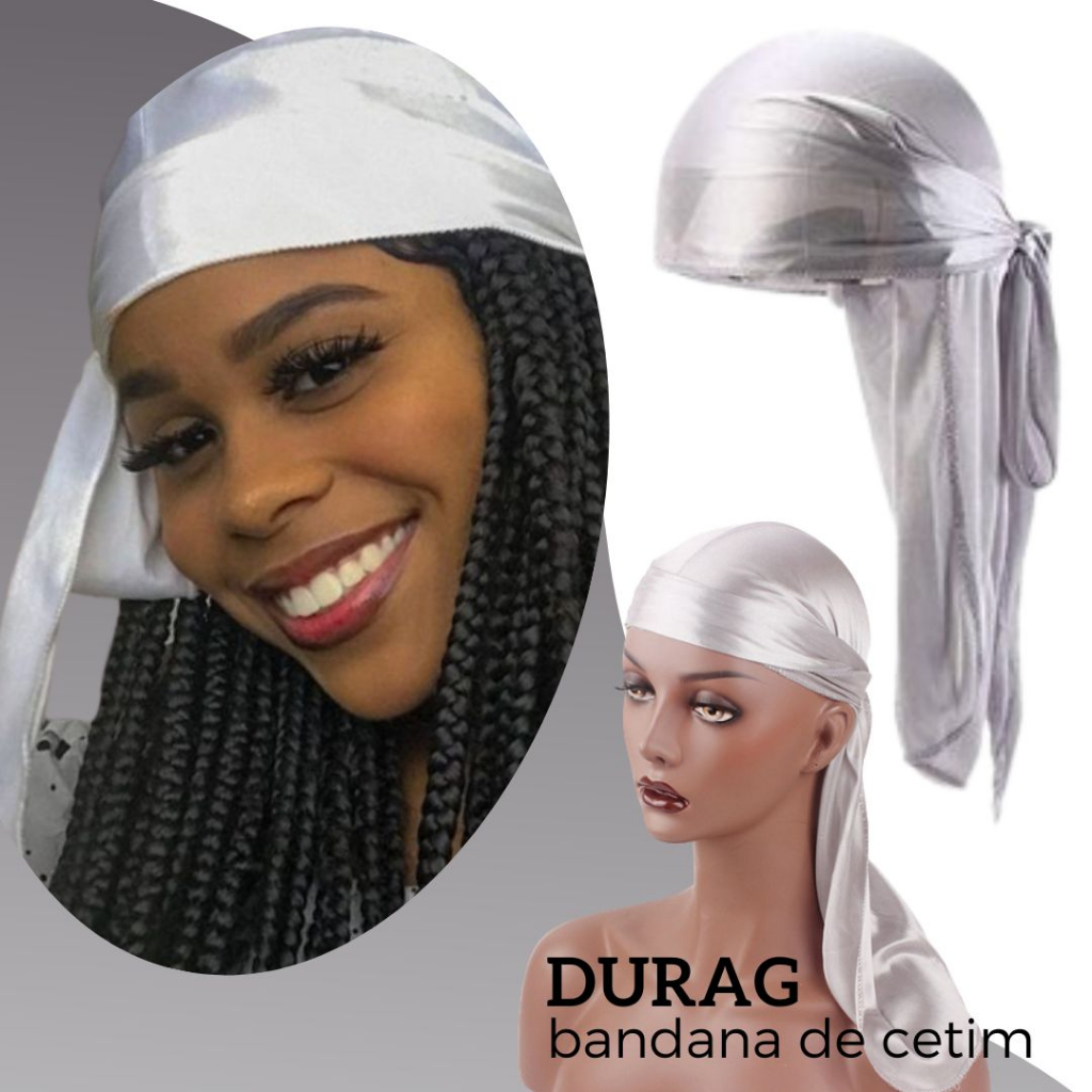 Durag Bandana De Cetim Dureg para 360° Waves - 10 cores - Escorrega o Preço