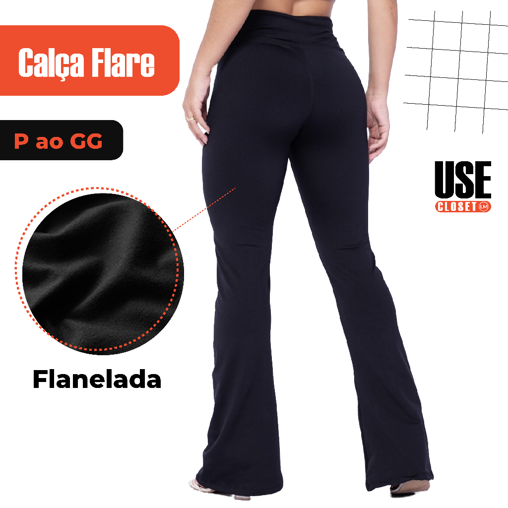 Calça Legging Flare Bailarina Serra e Mar Boca de Sino Cintura Alta Feminino