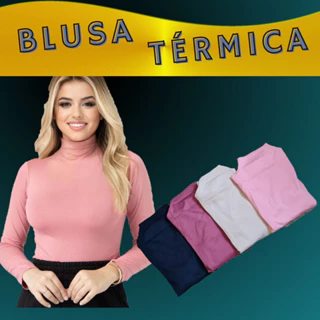 Blusa Térmica Feminina Gola Alta Peluciada
