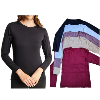 Blusa Manga longa Feminina Peluciada, básica térmica