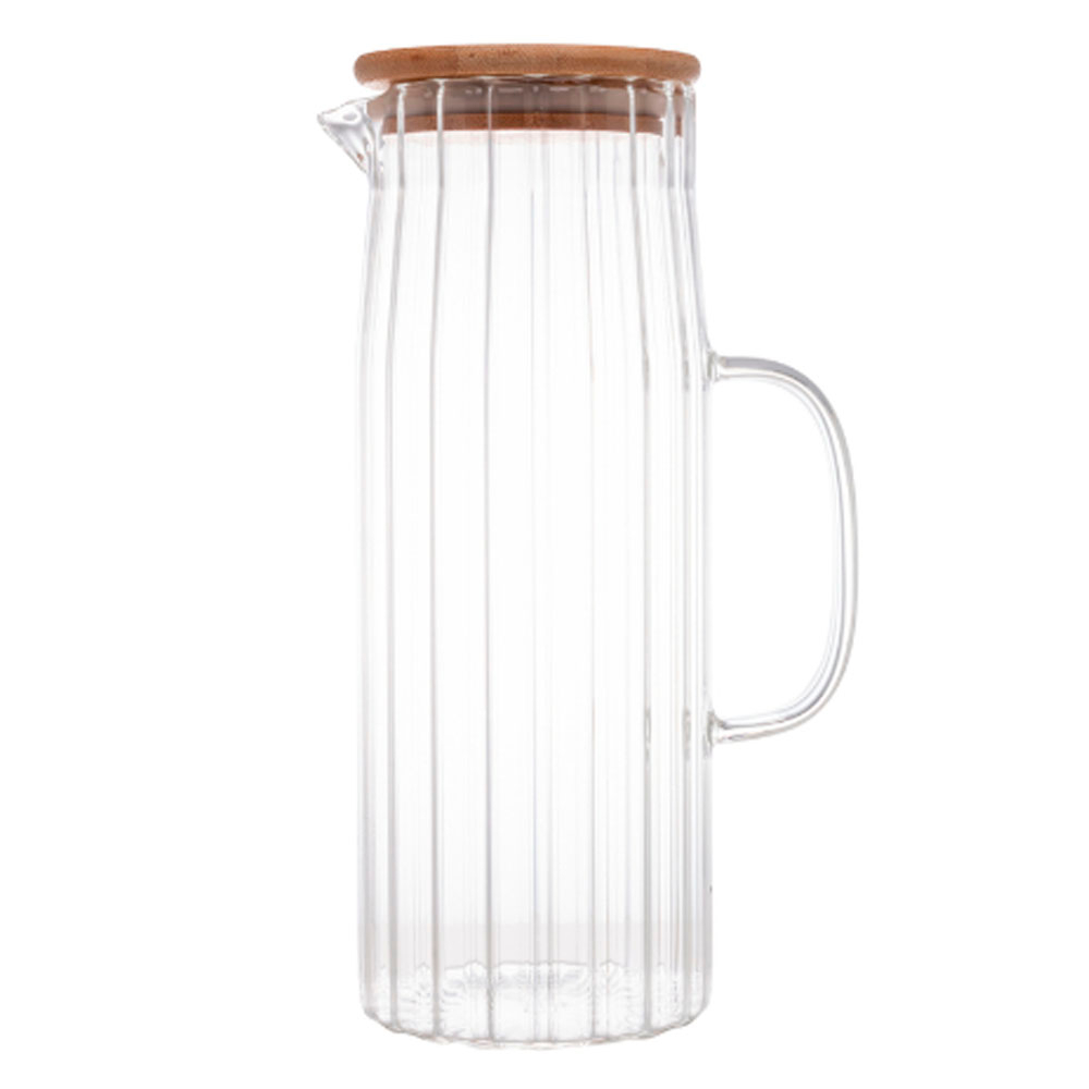 Jarra de vidro borossilicato c/ tampa em Bambu 1,1L