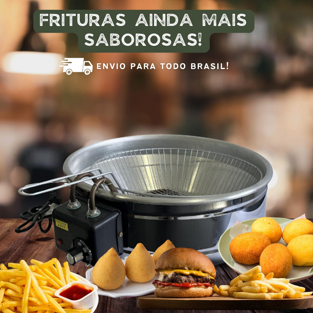 Fritadeira elétrica tacho de 2 litros base em Inox 1500W 110
