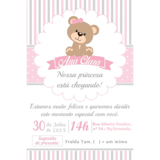 50 convites chá de bebê / chá de fraldas / aniversário