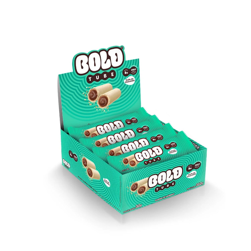 Bold Tube Sabor Trufa de Chocolate c/ 12 unid - Bold Bar | Shopee Brasil