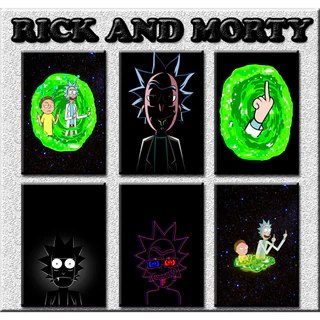 Quadros Decorativos Placas Rick e Morty Desenho Animado, Sala, Quarto tamanho 13x9