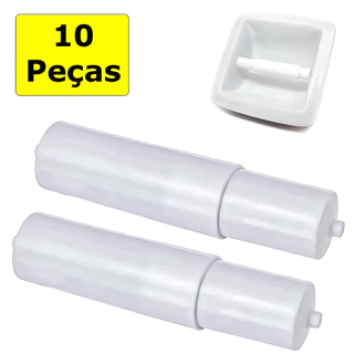 Rolete para Papel Higiênico Branco Encaixe Universal Jogo 10 Unidades