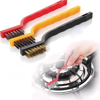 Kit 3 Escovas de Limpeza Cedas Aço Latão Náilon Grelha Fogão